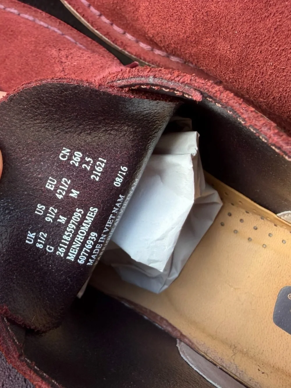 Clarks Originals Desert Boot Burgundy Oxblood Suede Men’s US 9.5 UK 8.5 EU 42.5 - Picture 6 of 7